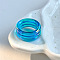 Plastic Finger Rings for Women, Stripe, Deep Sky Blue, Inner Diameter: 18mm