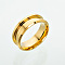 201 Stainless Steel Grooved Finger Ring Settings, Ring Core Blank, for Inlay Ring Jewelry Making, Golden, 8mm, Inner Diameter: 16mm