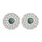 Brass Synthetic Turquoise Cabochons, Flat Round, Platinum, 20x3.5mm