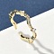 Brass Micro Pave Cubic Zirconia Cuff Rings, Long-Lasting Plated, Rack Plating, Lead Free & Cadmium Free, Real 18K Gold Plated, 3mm
