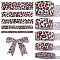 5 Rolls 5 Styles 5Yard Polyester Ribbons, Leopard Print Pattern, Mixed Color, 3/8~1-1/2 inch(10~38mm), about 5.00 Yards(4.57m)/roll, 1 roll/style