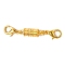 Brass Magnetic Clasps Converter, with Lobster Claw Clasps, Column, Golden, 45x6mm