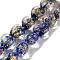 Handmade Dichroic Foil Glass Beads Strands, Heart, Blue, 11.5~13x12~13x8.5~10mm, Hole: 1.5mm, about 33pcs/strand, 15.08''(38.3cm)