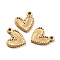 Ion Plating(IP) 316 Surgical Stainless Steel Charms, Heart, Real 24K Gold Plated, 12x10x1.5mm, Hole: 1.2mm