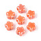 Handmade Porcelain Bead, Plum Blossom, Bright Glazed Porcelain, Coral, 10.5~11x11~11.5x7.5~8mm, Hole: 2~2.5mm