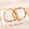 Natural Topaz Jade Beads Stretch Bracelets, Round, 2 inch~2-1/8 inch(5.2~5.5cm), Beads: 8~9mm