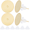 100Pcs 304 Stainless Steel Stud Earring Findings, Flat Round, 100Pcs Plastic Ear Nuts, Real 24K Gold Plated, 5~12x7~12mm, Hole: 0.8mm, Pin: 0.8mm