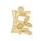 Brass Crystal Rhinestone Letter Links Connector Charms, Real 18K Gold Plated, Letter E, 15x10x4mm, Hole: 1.2mm and 1.5mm