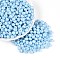 Opaque Colours Glass Seed Beads, Glazing Style, Lantern, Light Sky Blue, 6~6.5x5~5.5mm, Hole: 1.4~1.6mm, about 1730pcs/pound