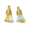 Cotton Tassel Pendants, with Polyester, Yellow, 32~37x11~12mm, Hole: 2x4.5mm