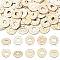 Unfinished Wood Cutouts, DIY Craft Supplies, Donut Shapes, Floral White, 2.8~3.95x3.95~4x0.2cm, about 100pcs/set