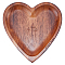 Wood Prayer Bowl, Jewelry Display Tray for Earrings Rings Bracelets Storage, Heart, Saddle Brown, 23.1x22x2.2cm