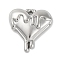 Anti-Tarnish 304 Stainless Steel Pendants, Melting Heart Charm, Stainless Steel Color, 17.5x16.5x4mm, Hole: 1.6mm