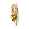 Rack Plating Brass Pendants, Cadmium Free & Lead Free, Long-Lasting Plated, Leaf, Golden, 15.5x4.5x5mm, Hole: 5.5x2.5mm