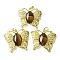 Natural Tiger Eye Pendants, Brass Butterfly Charms, Golden, Rack Plating, Cadmium Free & Lead Free, 41.5x45x8mm, Hole: 8x4.5mm