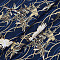 Japanese Style Cotton Fabric, Clothing Accessories, Crane Pattern, Midnight Blue, 1000x1500x0.2mm