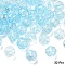Crackle Transparent Glass Beads Strands, Round, Faceted, Sky Blue, 7.5~8mm, Hole: 1~1.2mm, about 52~53pcs/strand, 14.76~15.35 inch(37.5~39cm)