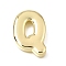 Brass Slide Charms, Letter, Golden, Letter Q, 28x20x5mm, Hole: 11x2mm