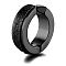 201 Stainless Steel Clip-on Earrings for Men's, Ring, Black, 13x12mm