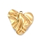 304 Stainless Steel Pendants, Ion Plating(IP), Heart Charm, Real 18K Gold Plated, 23.5x24x4.5mm, Hole: 2mm