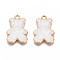 Alloy Enamel Pendants, Cadmium Free & Nickel Free & Lead Free, Light Gold, Bear, Creamy White, 21x14x2mm, Hole: 1.8mm