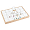 24 Grids Bamboo Pendant Display Trays with PU Imitation Leather Display Cards, Rectangle, White, 35.5x24.5x3cm, Grid: 57x55mm