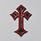 Computerized Embroidery Cloth Patches, Stick On Patch, Costume Accessories, Appliques, Cross, Red, 110x75x1mm