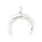Brass Pendants, Crescent Moon, Rack Plating, Cadmium Free & Lead Free, Long-Lasting Plated, Silver, 13.5x12x1.5mm, Hole: 1.6mm