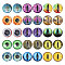 30Pcs 15 Colors Luminous Self Adhesive Glass Eyes Cabochons, Glow in the Dark, for Doll Making Accessories, Dome/Half Round, Mixed Color, 30x6mm, 2pcs/color