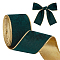 10 Yards Single Face Velvet Wired Ribbons, for Bowknot Making, Gift Wrapping, Party Decoration, Dark Green, 2-1/2 inch(63mm), about 10.00 Yards(9.14m)/Roll