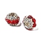 Acrylic Rhinestone Rondelle Beads, with Resin Star Cabochons, for Beadable Pens, Keychains, Jewelry and Crafts, Red, 19.5x14.5mm, Hole: 2.5mm