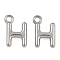 304 Stainless Steel Charms, Polished, Stainless Steel Color, Letter H, 9x5.5x2mm, Hole: 1.2mm