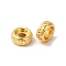 Rack Plating Brass Beads, Cadmium Free & Lead Free, Flat Round, Real 18K Gold Plated, 5.8x2.7mm, Hole: 1.6mm