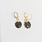 Ocean Theme Alloy Enamel Shell Shape Leverback Earrings, Golden, Coffee, 32x13mm