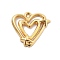 304 Stainless Steel Pendants, PVD Vacuum Plating, Heart Charm, Real 18K Gold Plated, 17.5x18.5x2mm, Hole: 1.2mm