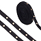 8 Yards Polyester Curtain Tape for Hook, with Brass Findings, Drapery Header Tape, Flat, Black, 15mm, Hole: 4mm, 8 yards