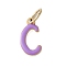 304 Stainless Steel Enamel Charms, with Jump Ring, Ion Plating(IP), Golden, Letter C, 12.5x6.5x1mm, jump ring: 6x0.8mm, 4.5mm inner diameter