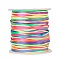 Nylon Satin Rattail Cords, Beading Threads for Bracelet Jewelry Making Chinese Knotting Macrame Craft, Colorful, 1.0mm, about 76.55 yards(70m)/roll