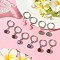 Natuarl Mixed Stone Round Hoop Earrings, with 202 Stainless Steel Huggie Hoop Earrings, with 316 Surgical Stainless Steel Pins, Stainless Steel Color, 33mm