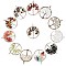 12Pcs 12 Colors Gemstone Pendants, with Brass Findings, Flat Round with Tree of Life, 29x5~7mm, Hole: 4.5mm