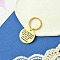 201 Stainless Steel Keychain, with Alloy Rings, Flat Round, Golden, 5.5cm