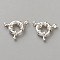 Brass Spring Ring Clasps, Ring, 925 Sterling Silver Plated, 23.5x17x5mm, Hole: 2.6mm