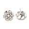 Rack Plating Brass Micro Pave Clear Cubic Zirconia Stud Earrings, Long-Lasting Plated, Lead Free & Cadmium Free, Flower, Platinum, 19.5x19.5mm