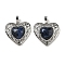 Natural Sodalite Peach Love Heart Pendants, Rack Plating Brass Hollow Heart Charms, Cadmium Free & Lead Free, 29.5x30.5x7.5mm, Hole: 7.5x5mm