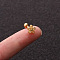 316L Surgical Stainless Steel Micro Pave Clear Cubic Zirconia Flower Cartilage Earrings, Golden, 6mm, Pin: 1.2mm