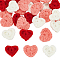 42Pcs 3 Colors Wool Yarn Heart Ornament Accessories, for DIY Children Hair Tie, Mixed Color, 24x30x6mm, 14pcs/color