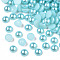 ABS Plastic Imitation Pearl Cabochons, Half Round, Pale Turquoise, 6x3mm