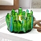 Electroplated Natural Quartz Crystal Candle Holder, Lime Green, 60~70x40~50mm
