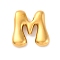 304 Stainless Steel Pendants, Letter Charm, Ion Plating(IP), Real 18K Gold Plated, Letter M, 21.5x21x6mm, Hole: 3.5x2.2mm