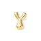 Brass Pendants, Real 18K Gold Plated, Letter Y, 22x16x6.5mm, Hole: 3x2.5mm